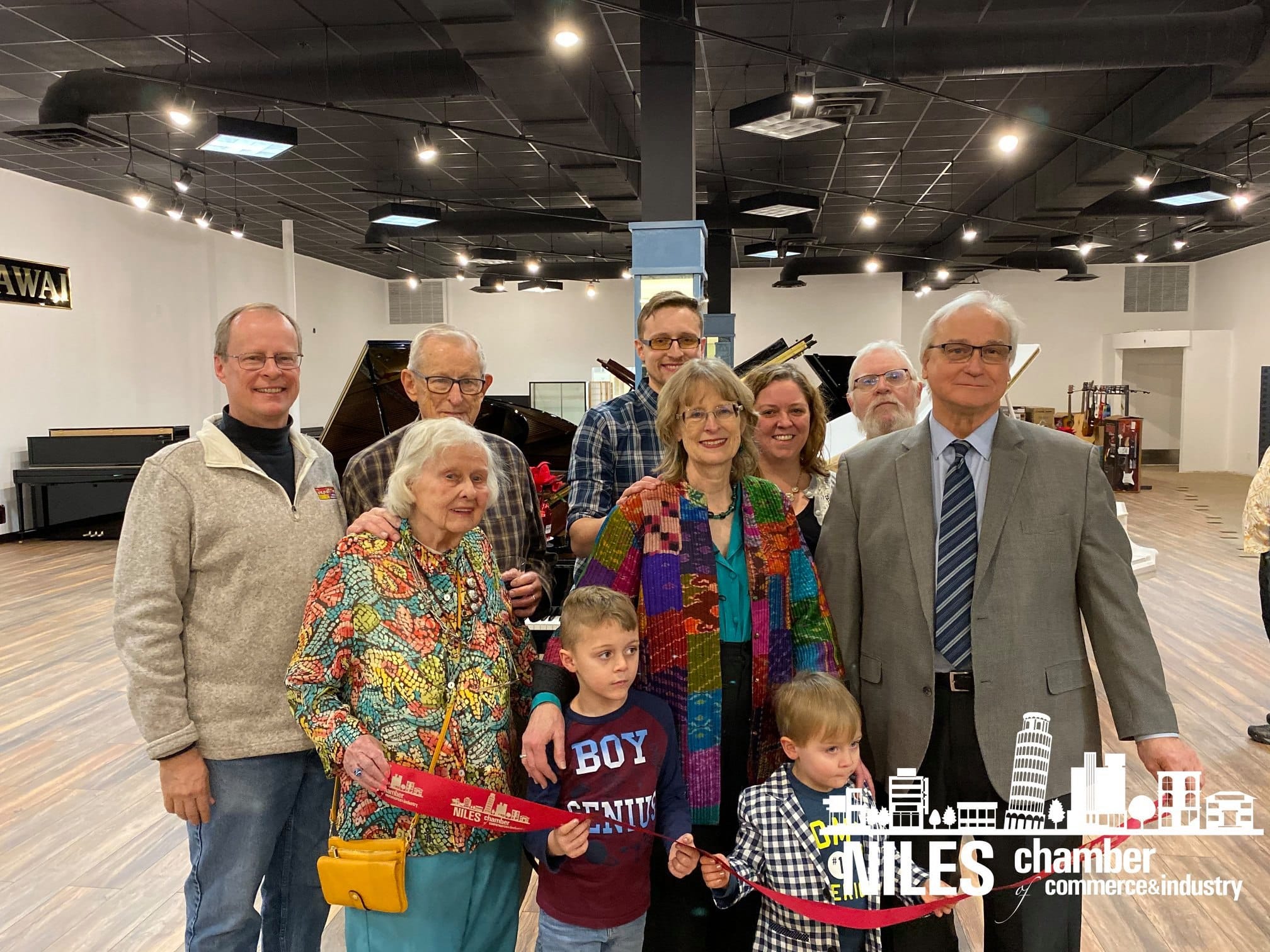 Alviani-Garrison family portrait at the opening of the Golf Mill Mall location in 2019