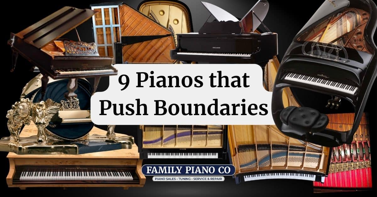 9 Unique Pianos Collage
