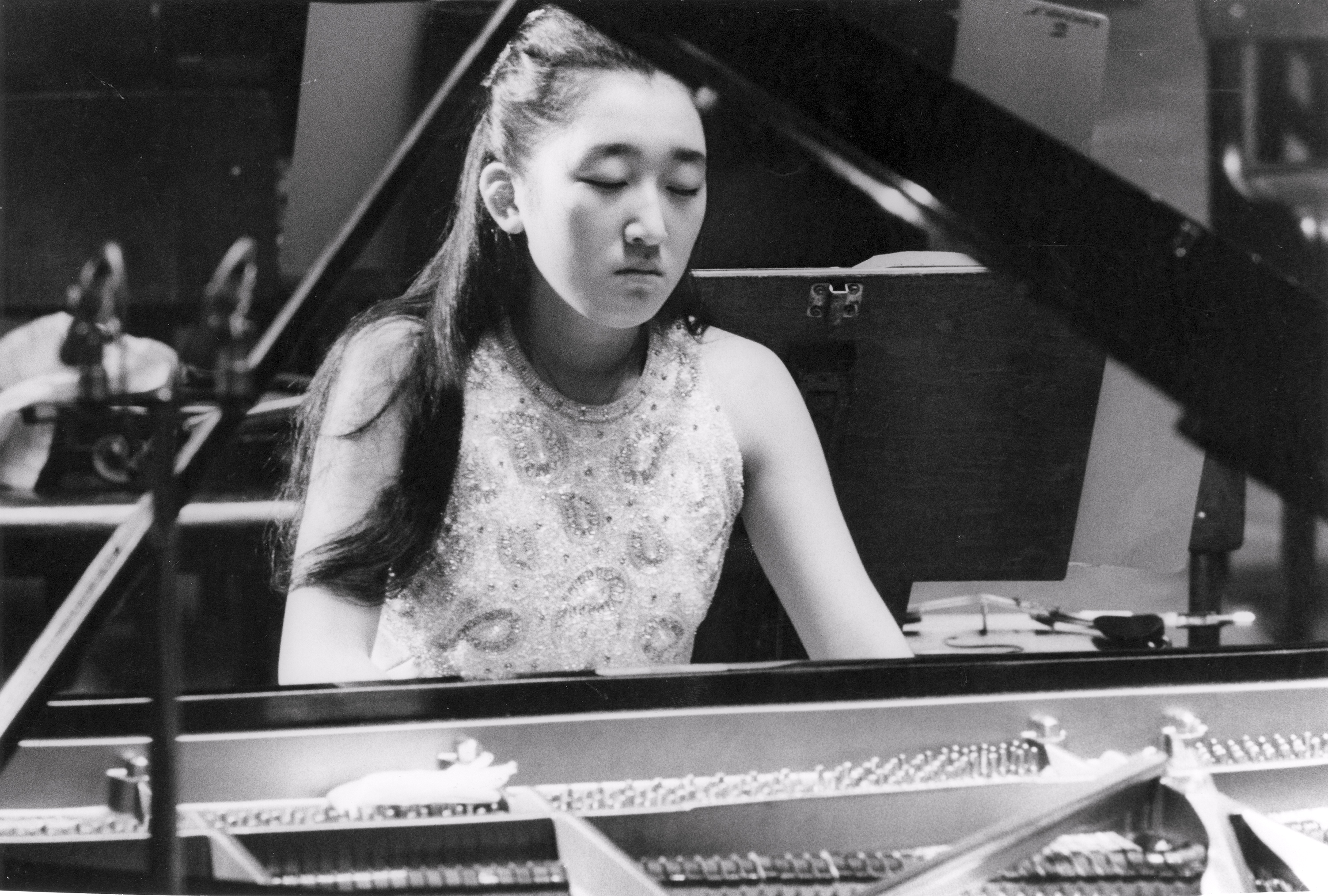 Mitsuko Uchida at the piano, 1968