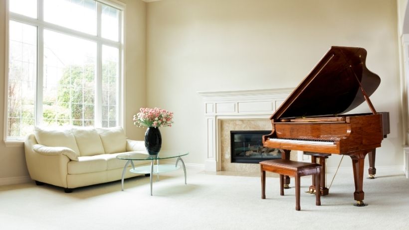 Baby Grand Piano in Home