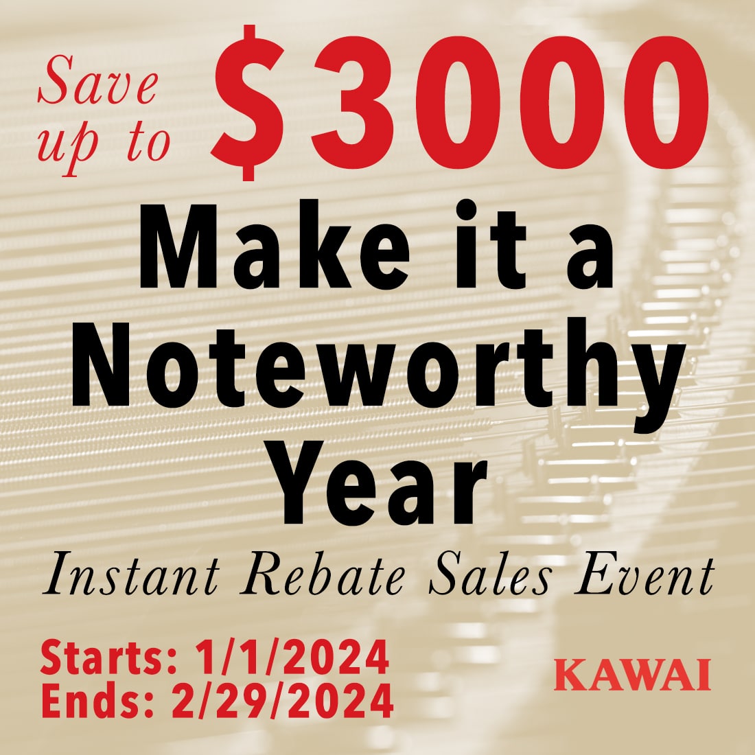 Kawai Instant Rebate 2024 - Square