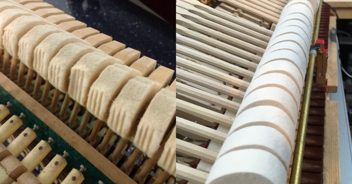 Indented Piano Hammers vs New Hammers