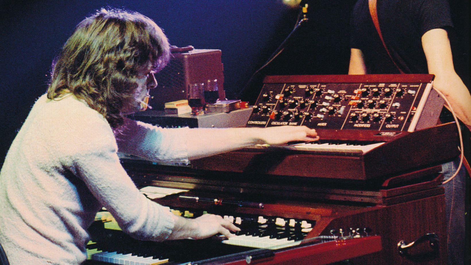 Robert Wright of Pink Floyd with Synthesizers On-Stage