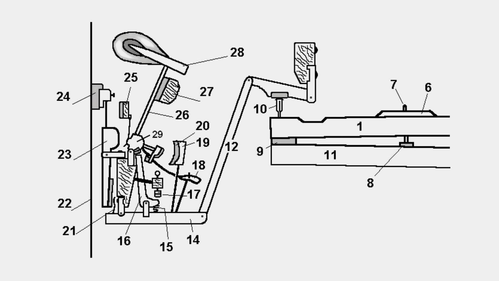 Diagram of a Spinet Piano's Action