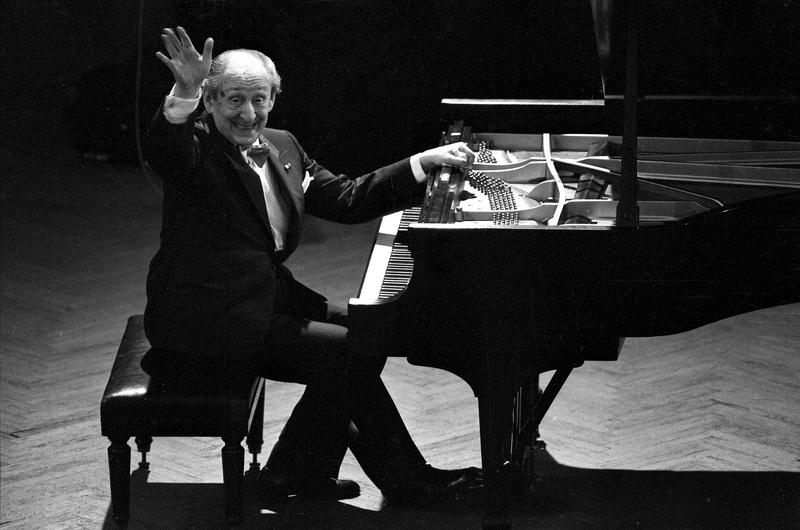 Musician Vladimir Horowitz at the piano